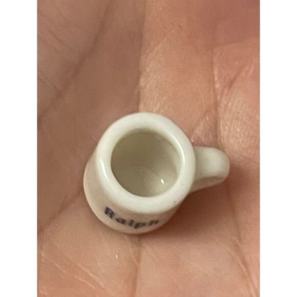 Vintage Miniature White Ceramic Coffee Mug With name Ralph Spell Out - Picture 3 of 5